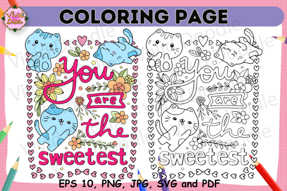 Cute Cats Coloring Page 623
