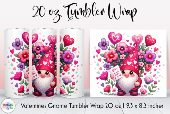 Cute Valentines Gnome Tumbler Wrap Graphics Review