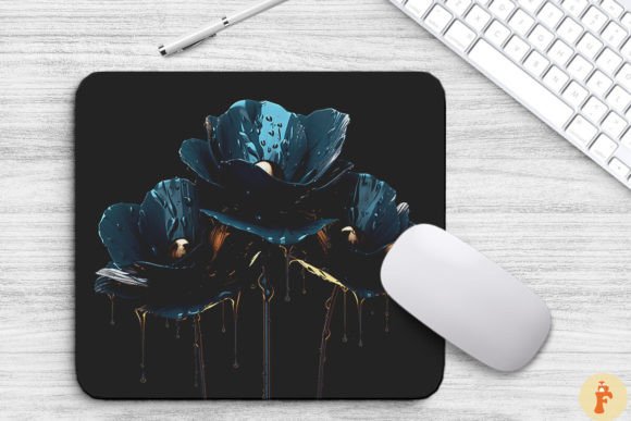 Dark Floral Art Mouse Pad Design: Graphics & Backgrounds