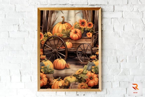 Fall Pumpkin in Wagon: Graphics & Backgrounds