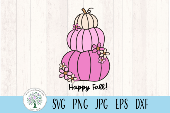 Fall Pumpkin Stack: Pink Graphics for Crafts