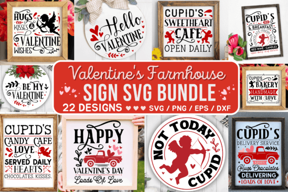 Farmhouse Valentine SVG Bundle for Crafts & Graphics