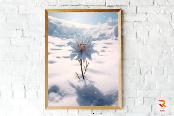 Flower Blooming in Snow: Graphics & Backgrounds
