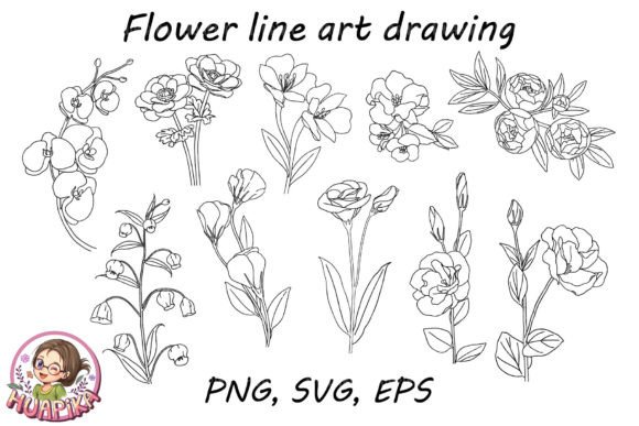 Flower Line Art: Essential Graphics for Crafts & Blogs