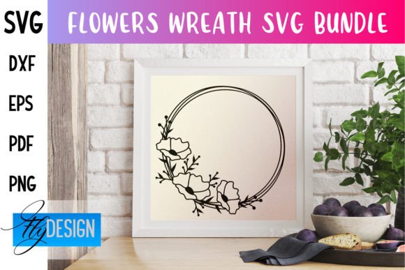 Flowers Wreath SVG: Graphics for Crafts
