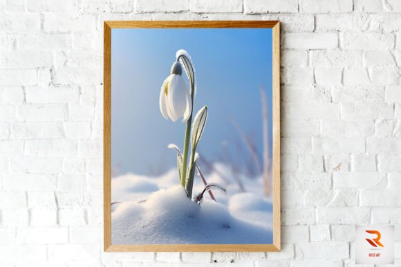 Frosted Snowdrop Winter Wall Art: Graphics & Backgrounds