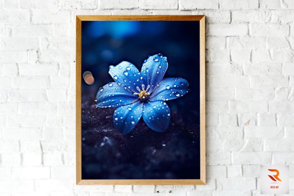 Frozen Blue Flower Wall Art: Graphics for Backgrounds