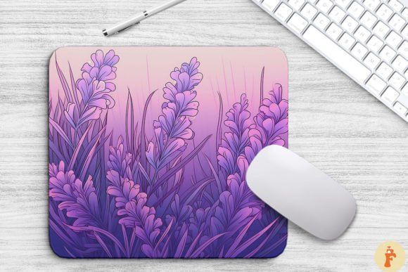 Gradient Flowers Lavender Mouse Pad: Graphics & Backgrounds