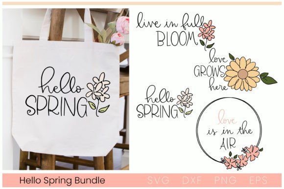 Hello Spring Floral Graphics & Print Templates