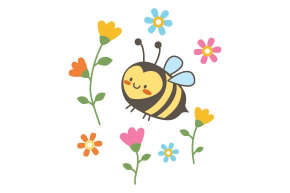 Kawaii Bee with Leaves Flowers Crafts