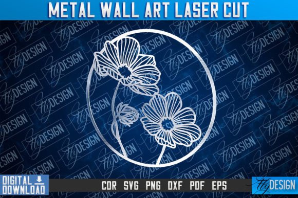 Metal Wall Art Laser Cut Flowers for Wall Decor