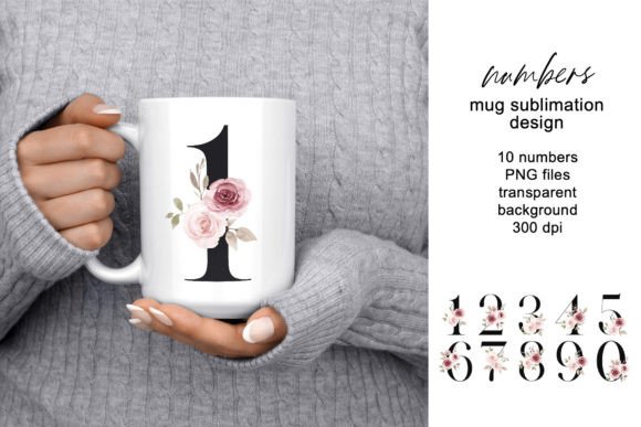 Mug Sublimation Design: Numbers for Crafts & Graphics