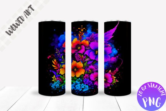 Neon Flowers 20oz Wrap: Graphics for Crafts