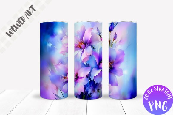 Purple Flowers Tumbler Wrap: Graphics for Crafts