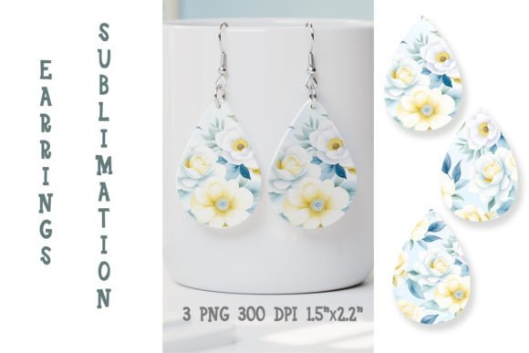 Rose Flower Earring Graphics for Crafts & Blogs