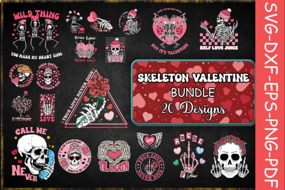 Skeleton Valentine SVG Bundle: Bold Graphics for Crafts