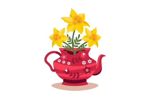 Teapot with Flowers: Spring Crafts for Small Business Branding