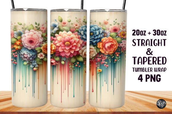 Watercolor Flowers Dripping 20oz Tumbler Graphics Review