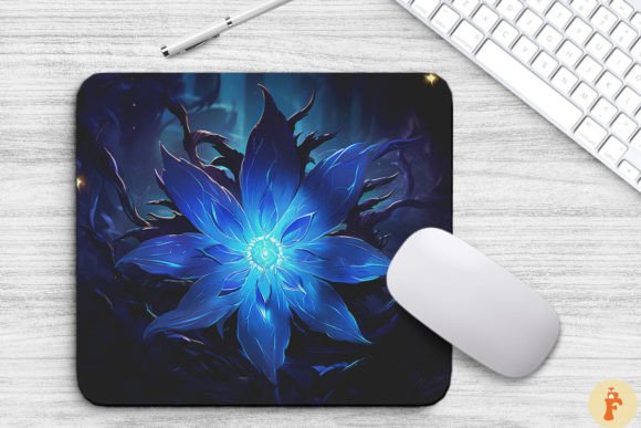 Whimsical Alien Blue Flower: Graphics & Backgrounds