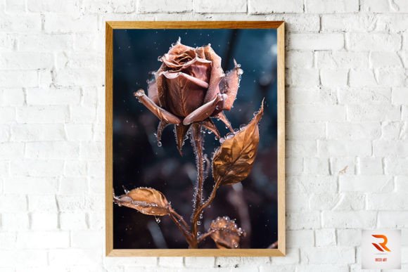 Whimsical Winter Brown Rose Wall Art Graphics