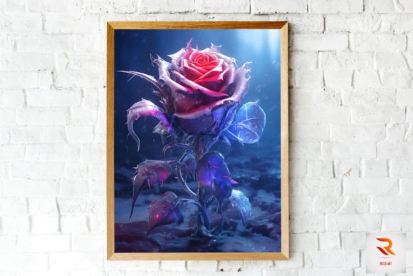 Whimsical Winter Purple Rose Wall Art Graphics